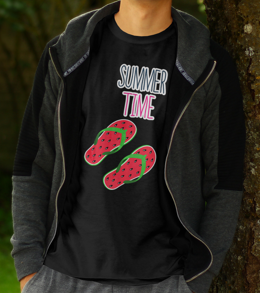 Summer Time Watermelon Flip Flop Fun T-Shirt