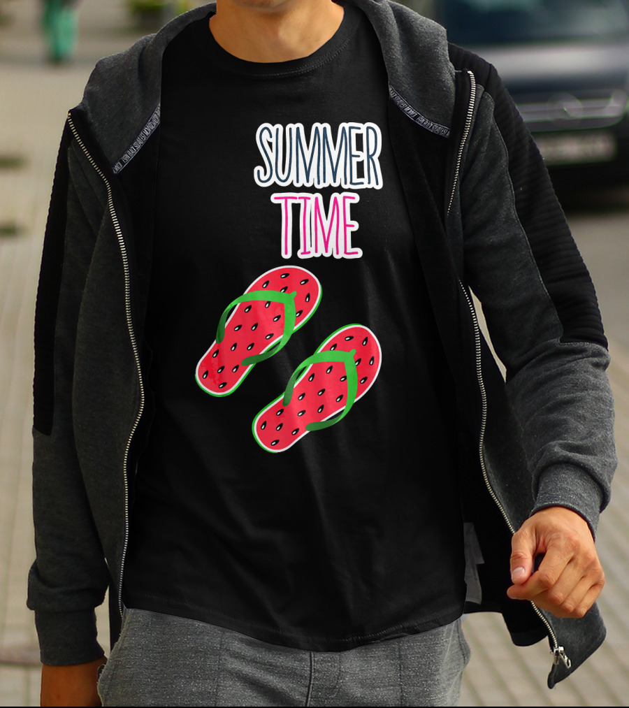 Summer Time Watermelon Flip Flop Fun T-Shirt