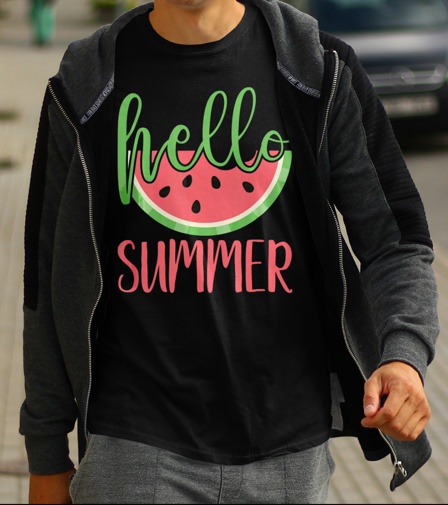Hello Summer Watermelon Funny Melon Fruit T-Shirt