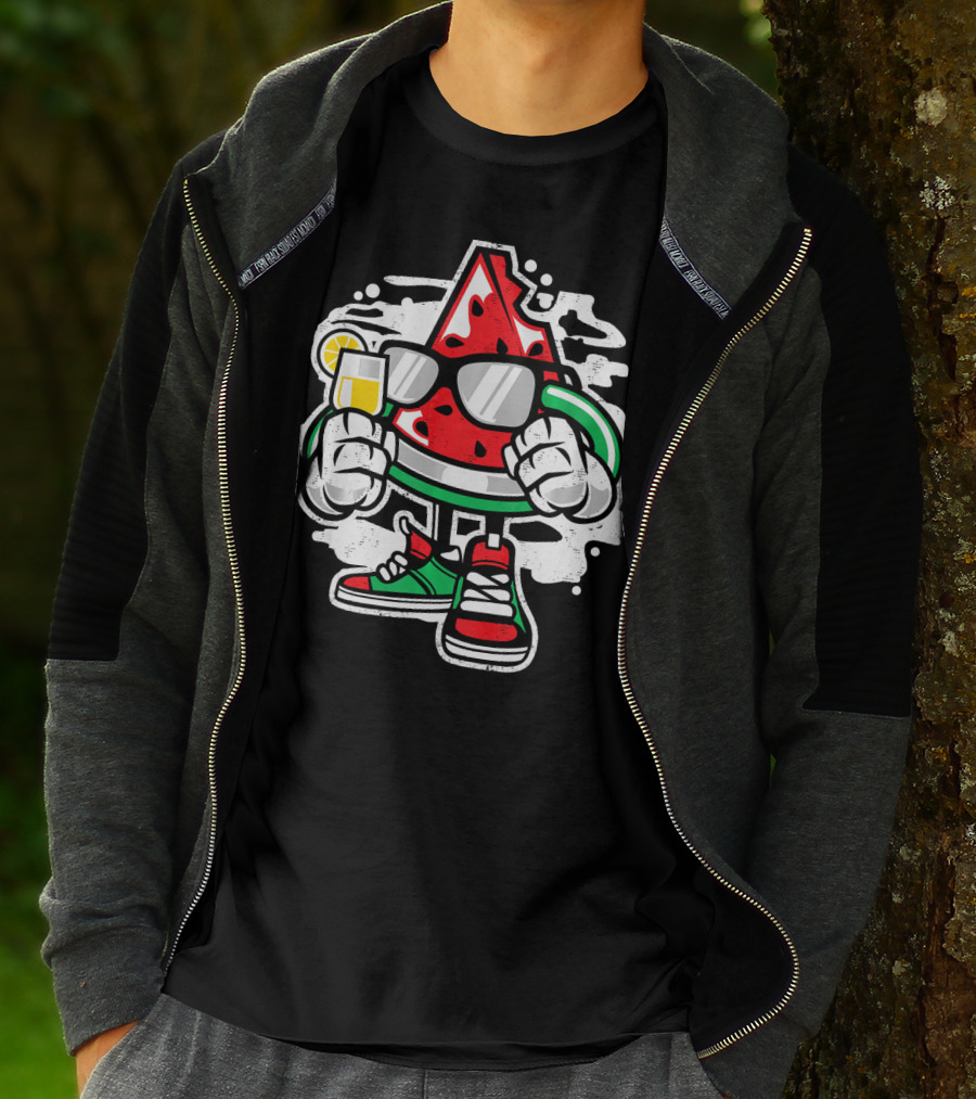 Funny Watermelon Sunglasses Juice Sneakers T-Shirt