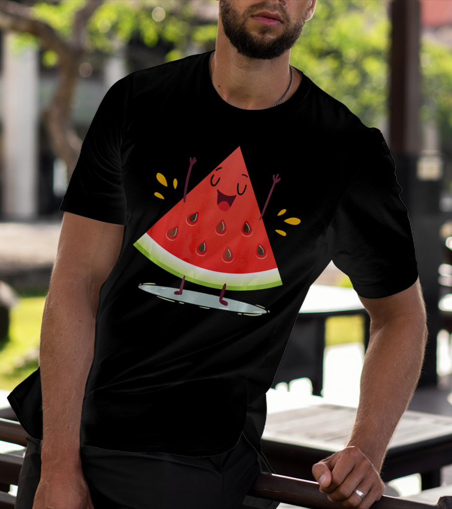Happy Dancing Watermelon Slice With Joyful Seeds T-Shirt