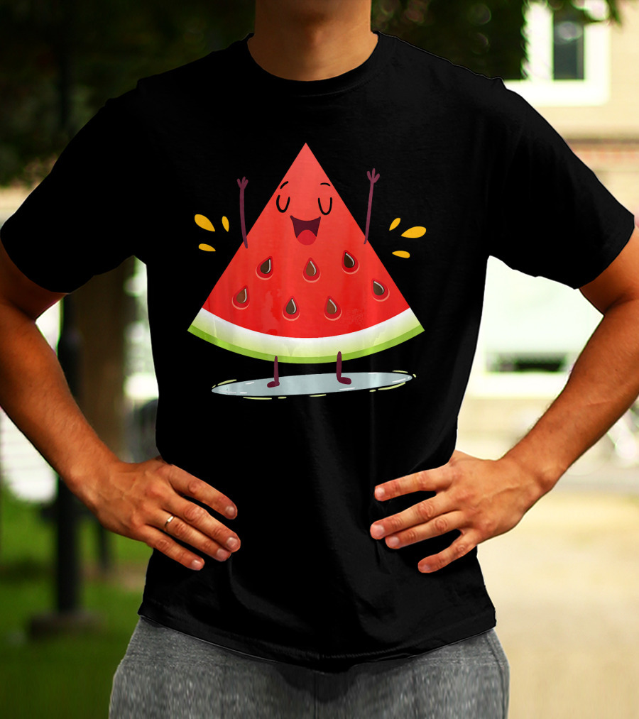 Happy Dancing Watermelon Slice With Joyful Seeds T-Shirt