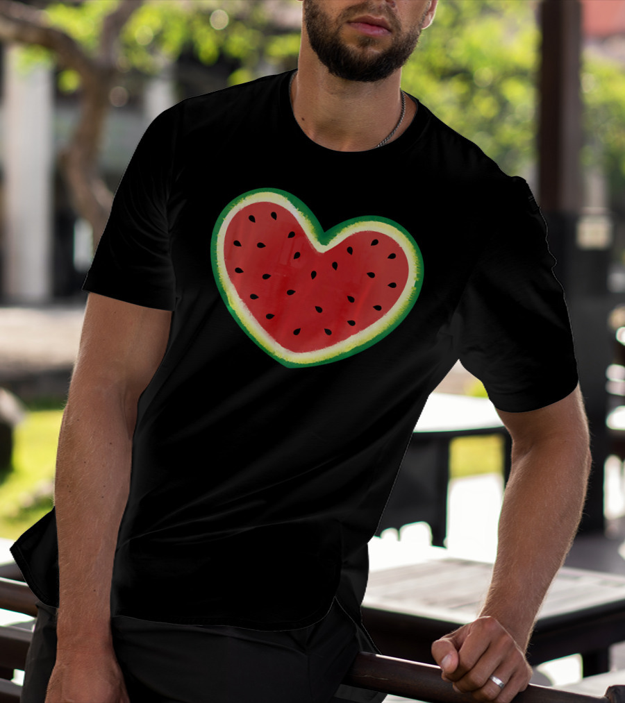 Watermelon Heart Summer Picnic I Love T-Shirt