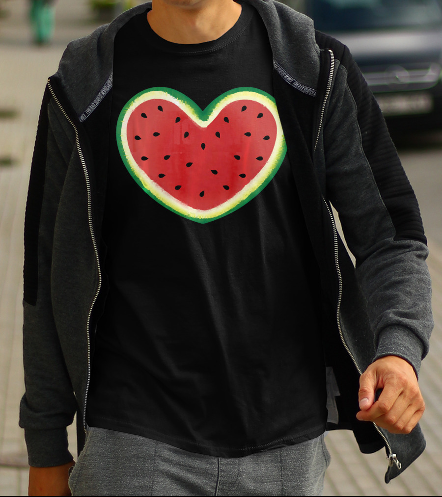 Watermelon Heart Summer Picnic I Love T-Shirt