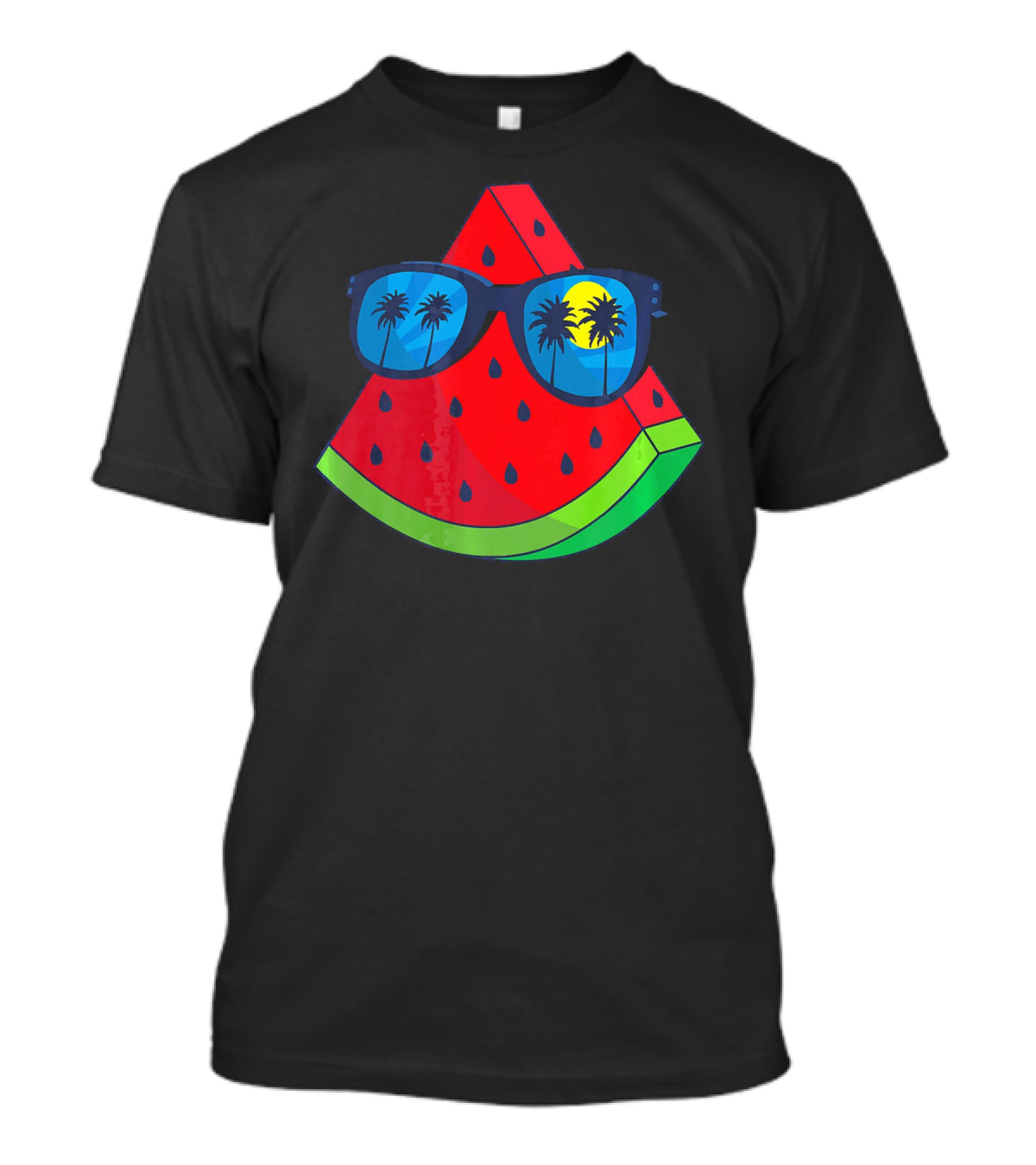 Watermelon Sunglasses Palm Trees Summer Beach Sun T-Shirt