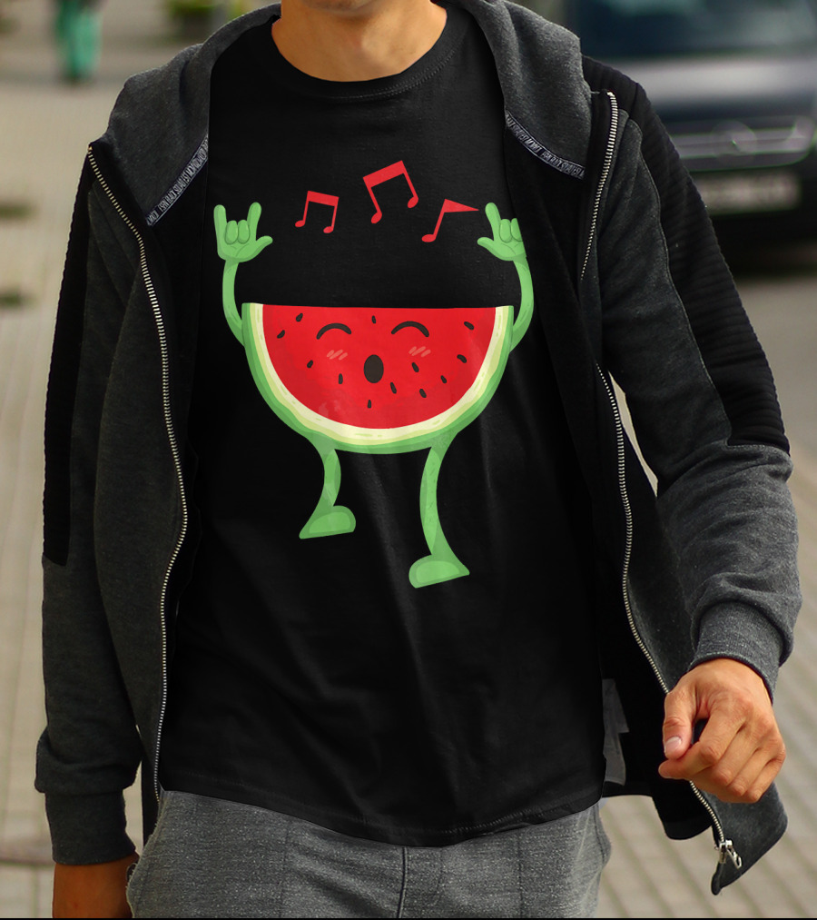Adults Watermelon Halloween Costumes Ide Fun Music Notes Celebrating Rock T-Shirt