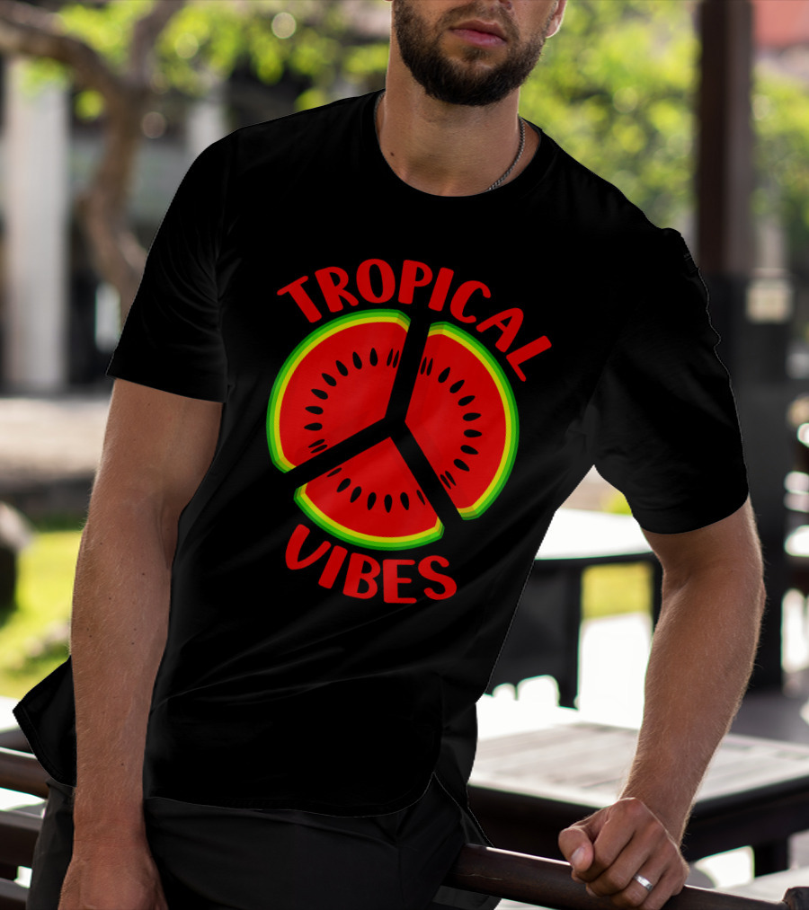 Tropical Vibes Watermelon Peace T-Shirt