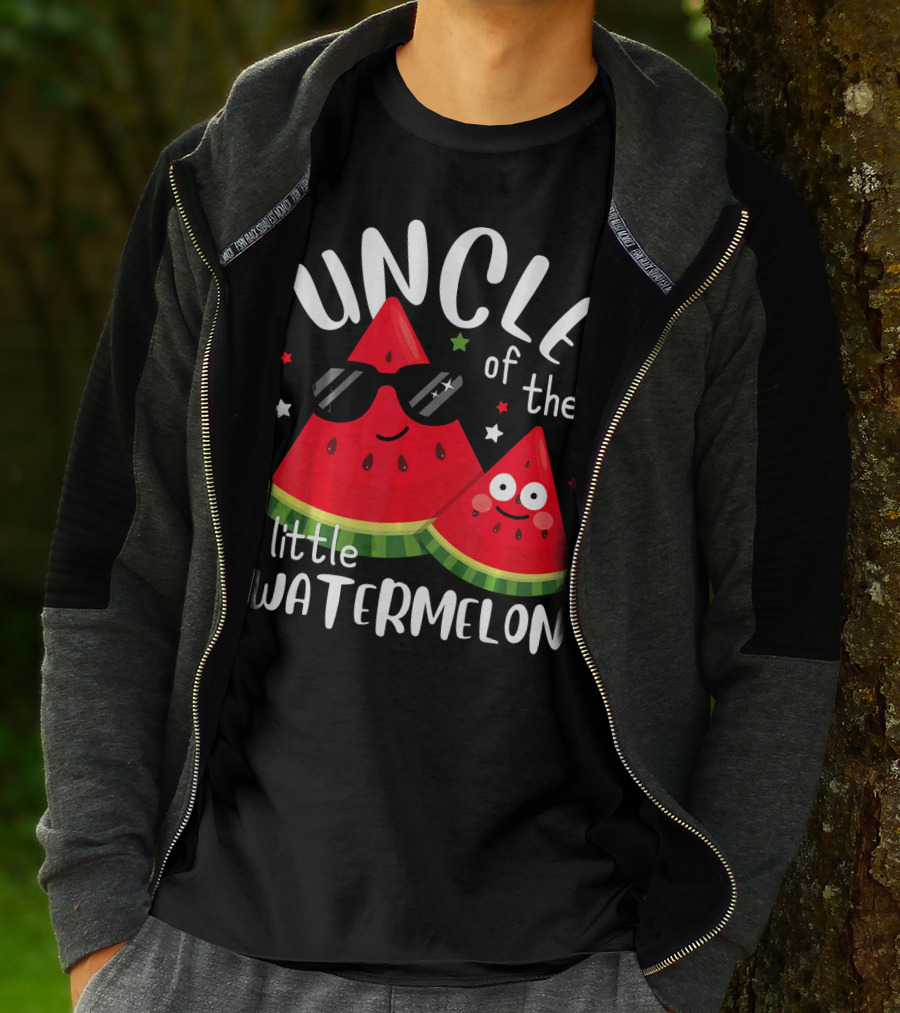 Uncle Of The Little Watermelon With Sunglasses Summer T-Shirt