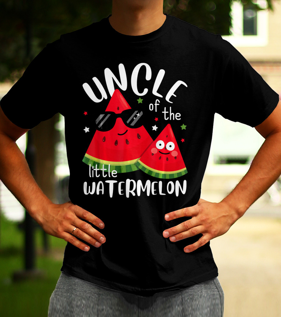 Uncle Of The Little Watermelon With Sunglasses Summer T-Shirt