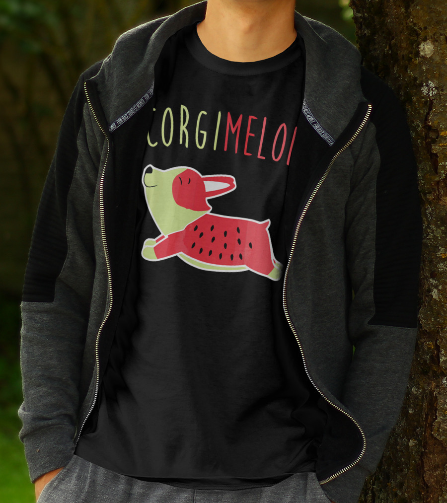 Corgimelon Funny Corgi Dog Plus Watermelon T-Shirt