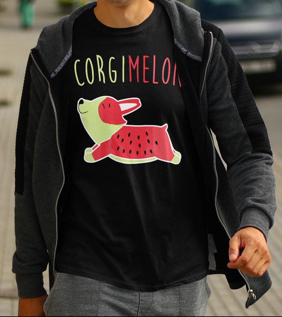 Corgimelon Funny Corgi Dog Plus Watermelon T-Shirt