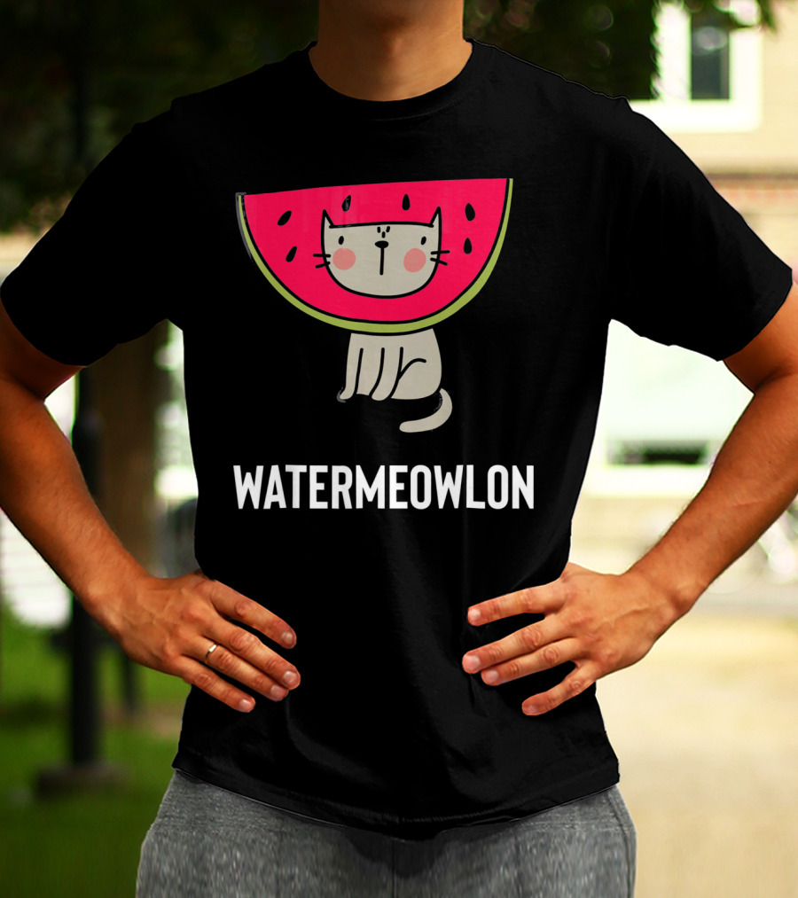 Watermeowlon Cute Cat Watermelon Meow T-Shirt