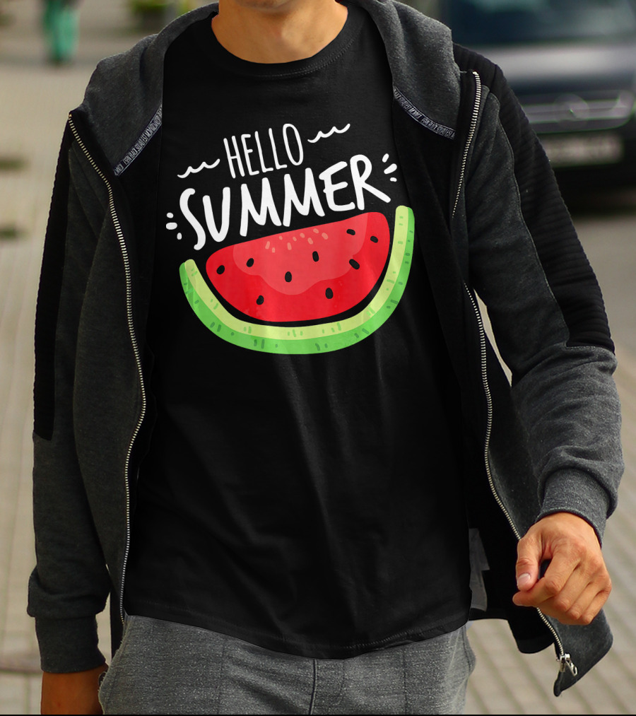Hello Summer Watermelon Funny Summer T-Shirt