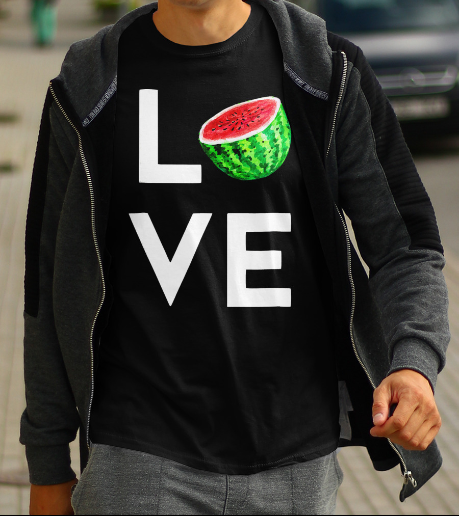 LOVE Watermelon I Love Watermelon Funny Vegan T-Shirt
