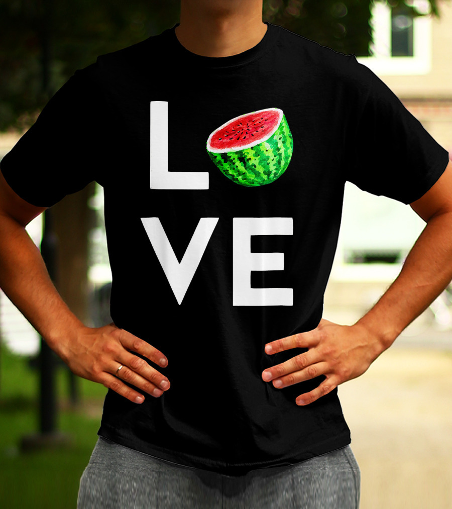 LOVE Watermelon I Love Watermelon Funny Vegan T-Shirt