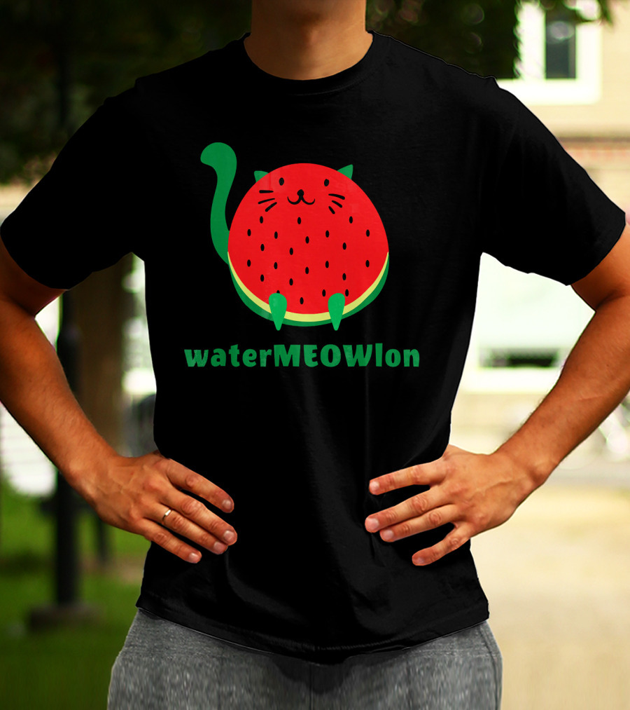 Watermeowlon Funny Cat Watermelon T-Shirt