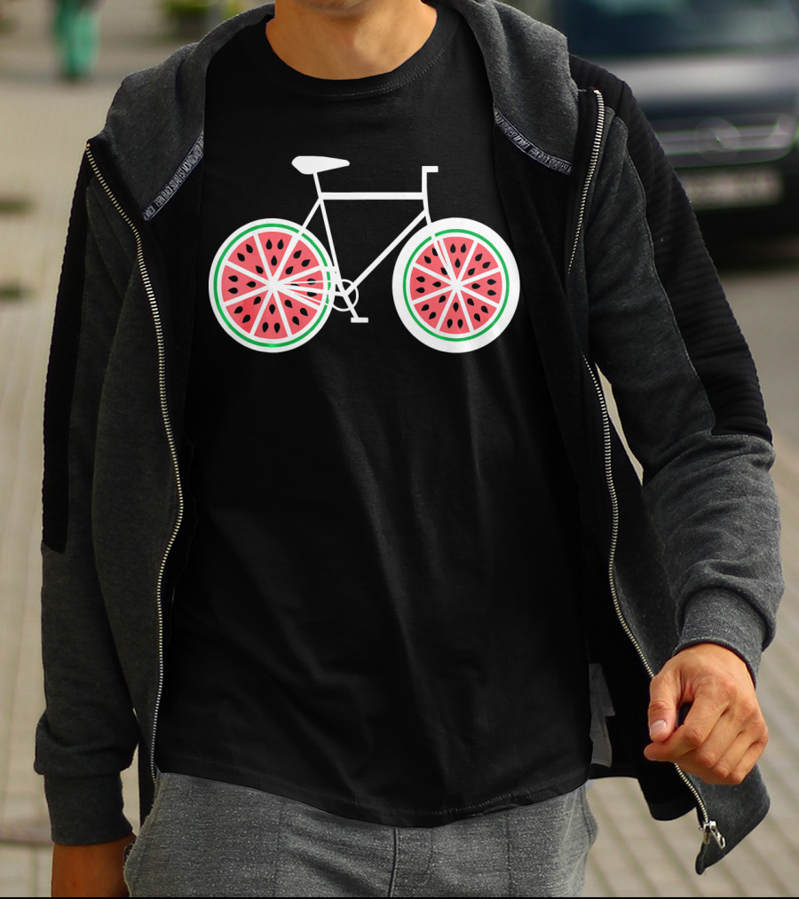Fixie Single Speed Bicycle With Watermelon Wheels T-Shirt