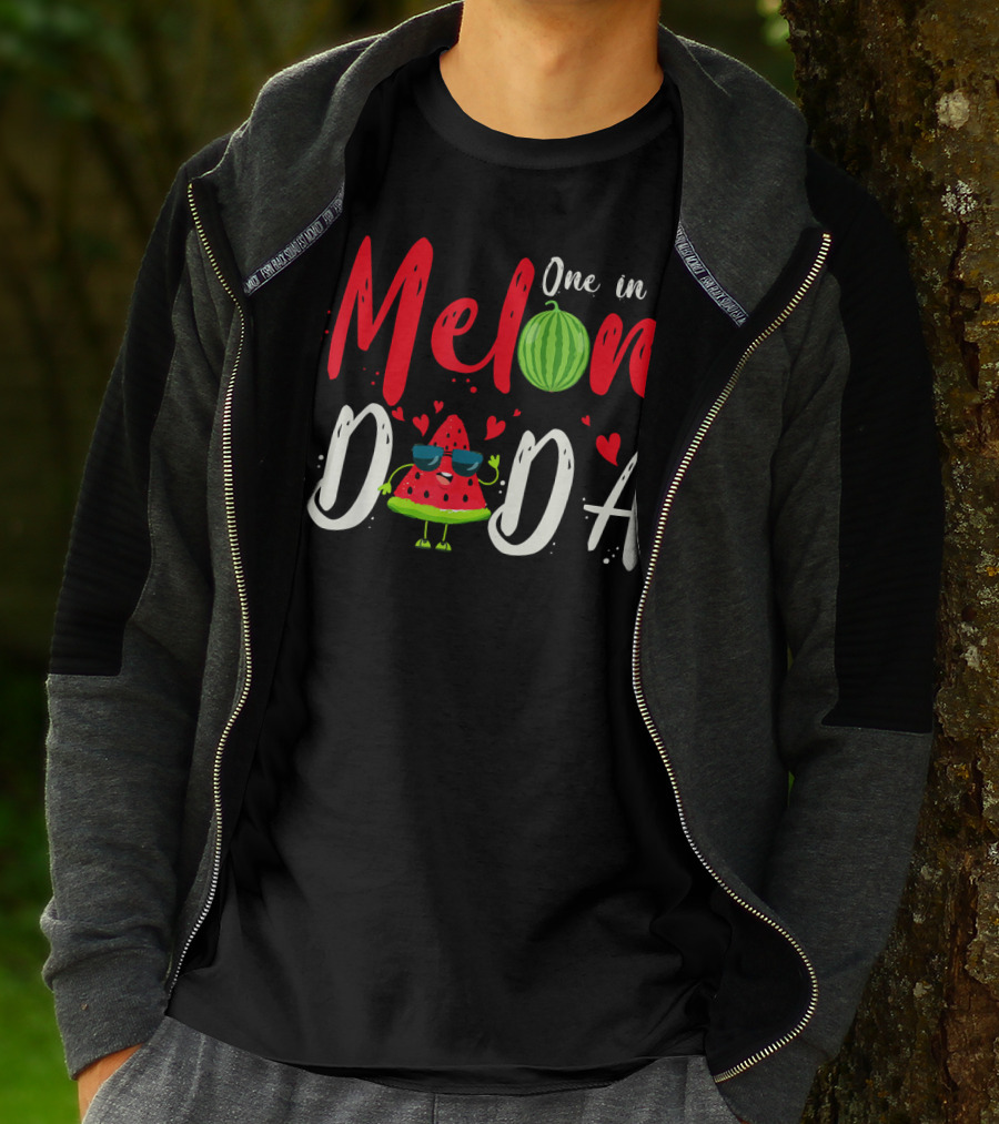 One In A Melon Dada Watermelon Cartoon Hearts T-Shirt