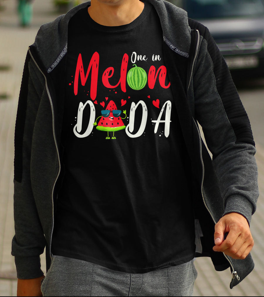 One In A Melon Dada Watermelon Cartoon Hearts T-Shirt