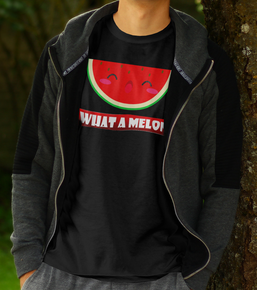 WIHAT A MELON Cute Smiling Watermelon Slice T-Shirt
