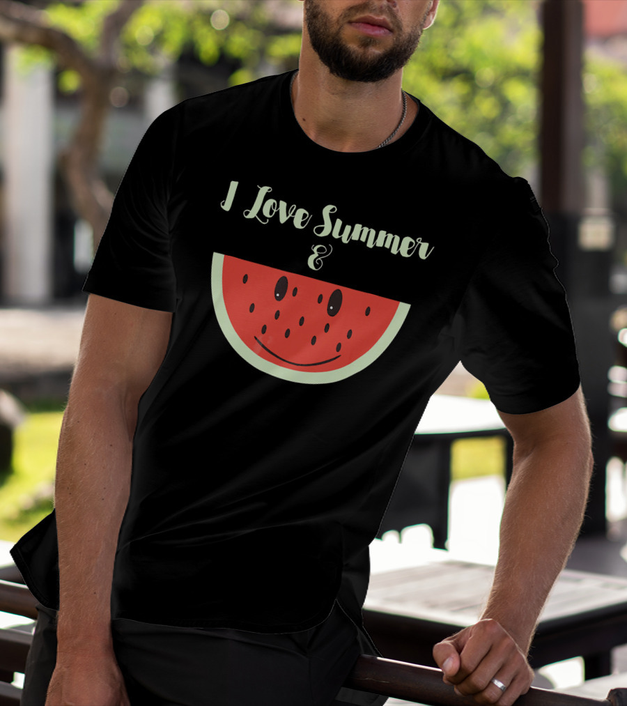 I Love Summer And Smiling Watermelon Fun T-Shirt