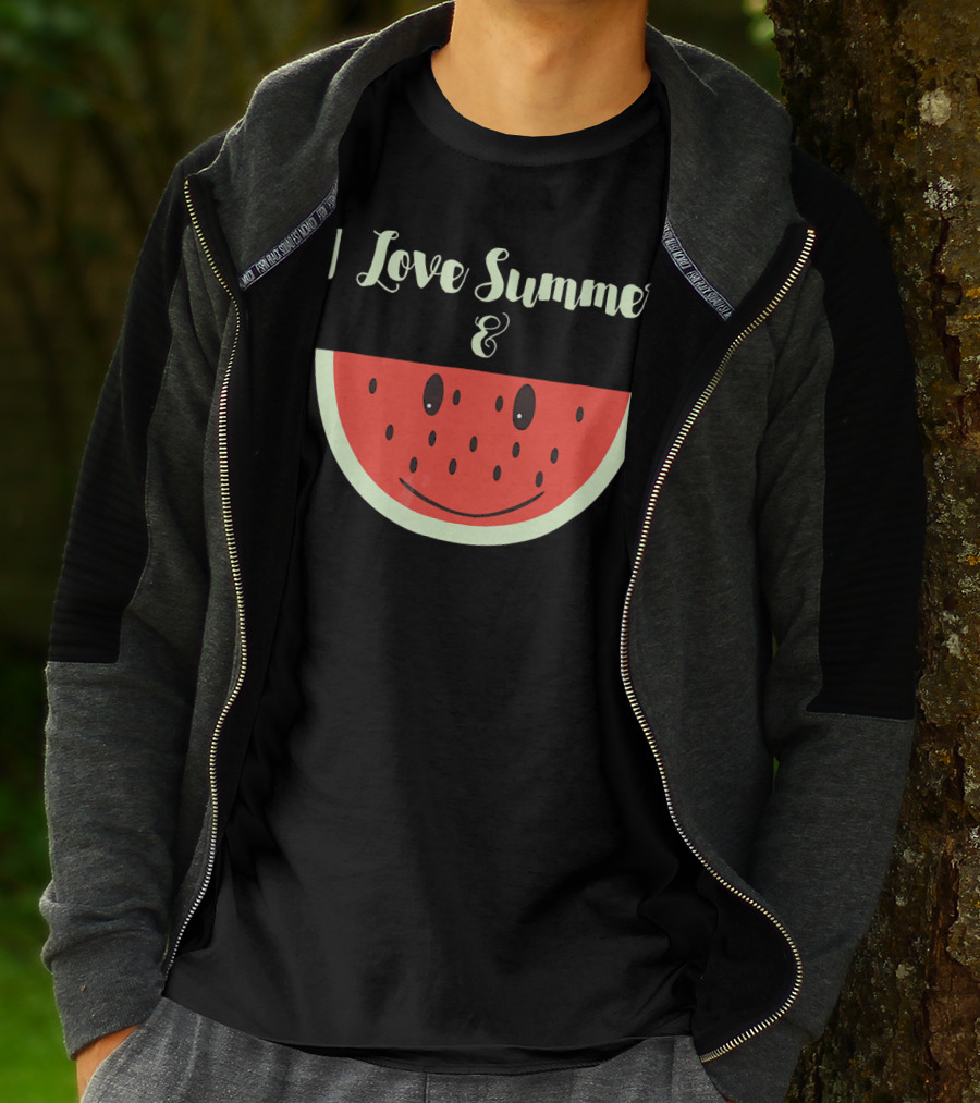 I Love Summer And Smiling Watermelon Fun T-Shirt