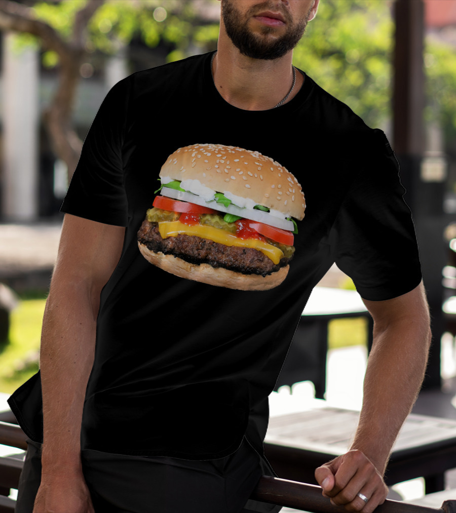 Burger Cheeseburger Matching With Fries Duo Delight T-Shirt