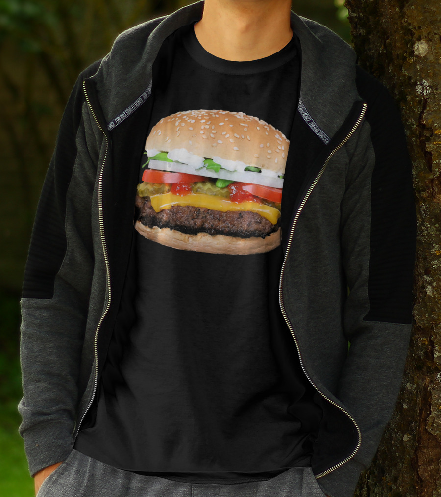 Burger Cheeseburger Matching With Fries Duo Delight T-Shirt