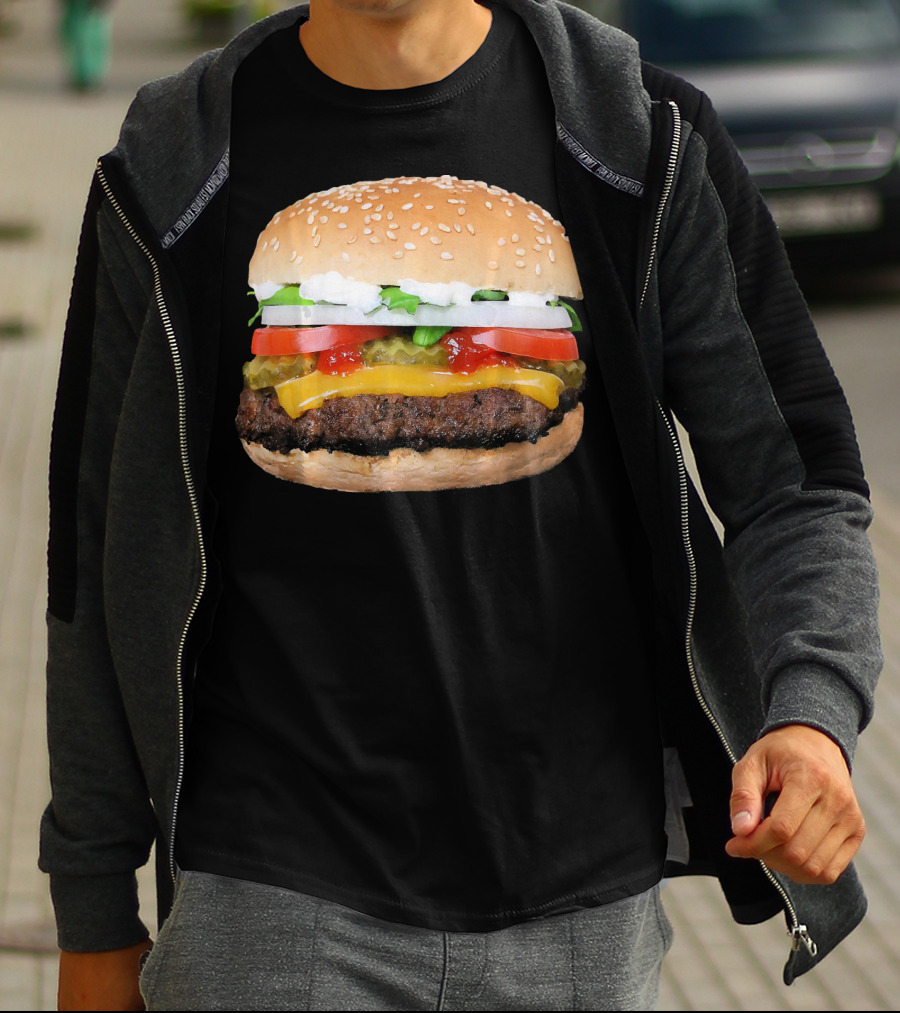 Burger Cheeseburger Matching With Fries Duo Delight T-Shirt