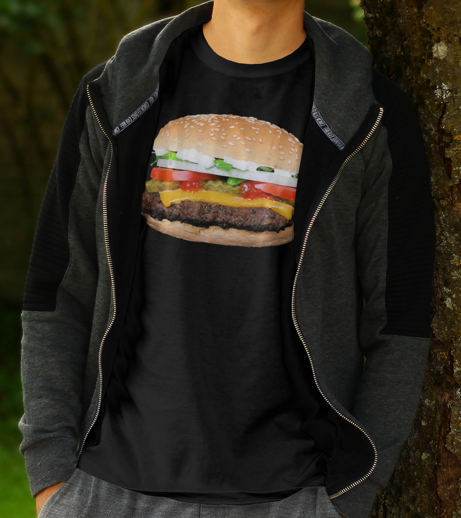 Hamburger Cheeseburger Classic Juicy Sandwich With Cheese And Vegetables T-Shirt