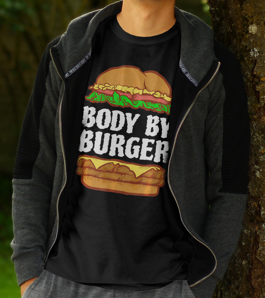 Body By Burger Hamburger Gym Funny T-Shirt