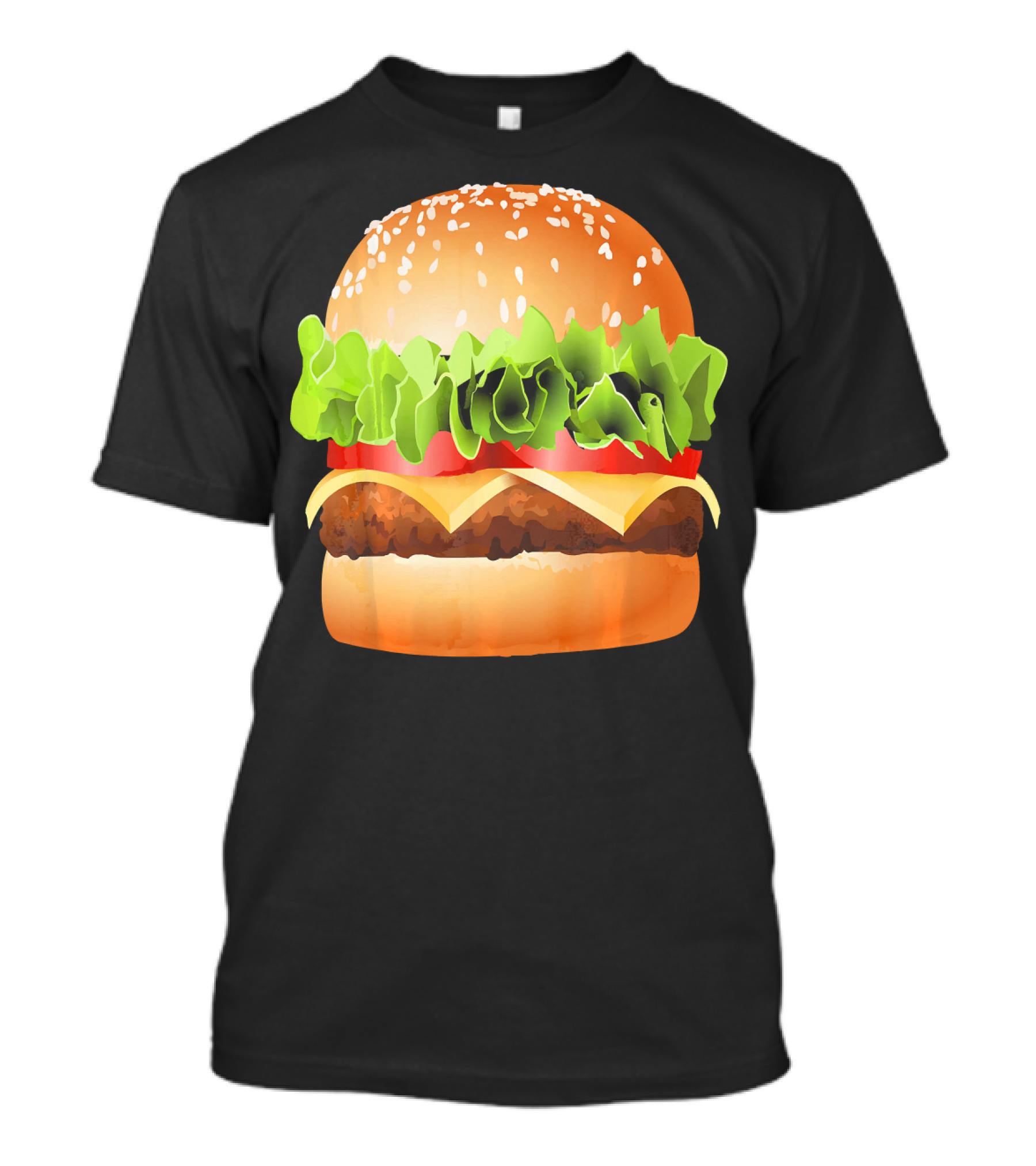 GIANT CHEESEBURGER BURGER LETTUCE TOMATO CHEESE SESAME BUN T-Shirt