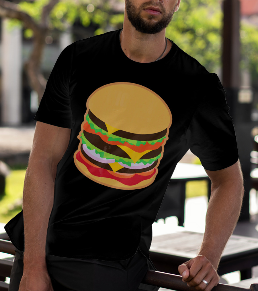 Funny Hamburger Barbecue BBQ Griller Double Cheeseburger T-Shirt