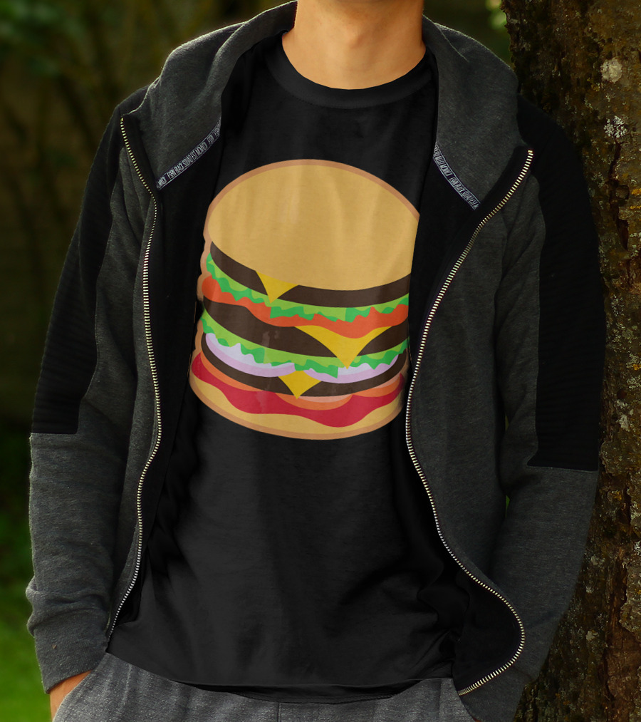 Funny Hamburger Barbecue BBQ Griller Double Cheeseburger T-Shirt