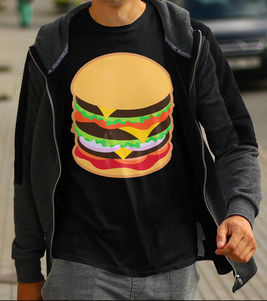 Funny Hamburger Barbecue BBQ Griller Double Cheeseburger T-Shirt