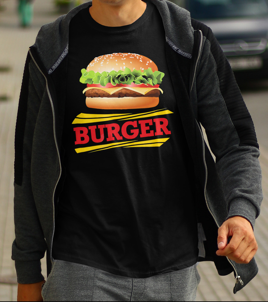 BURGER Cheeseburger Lettuce Meat Tomato Cheese Bun T-Shirt