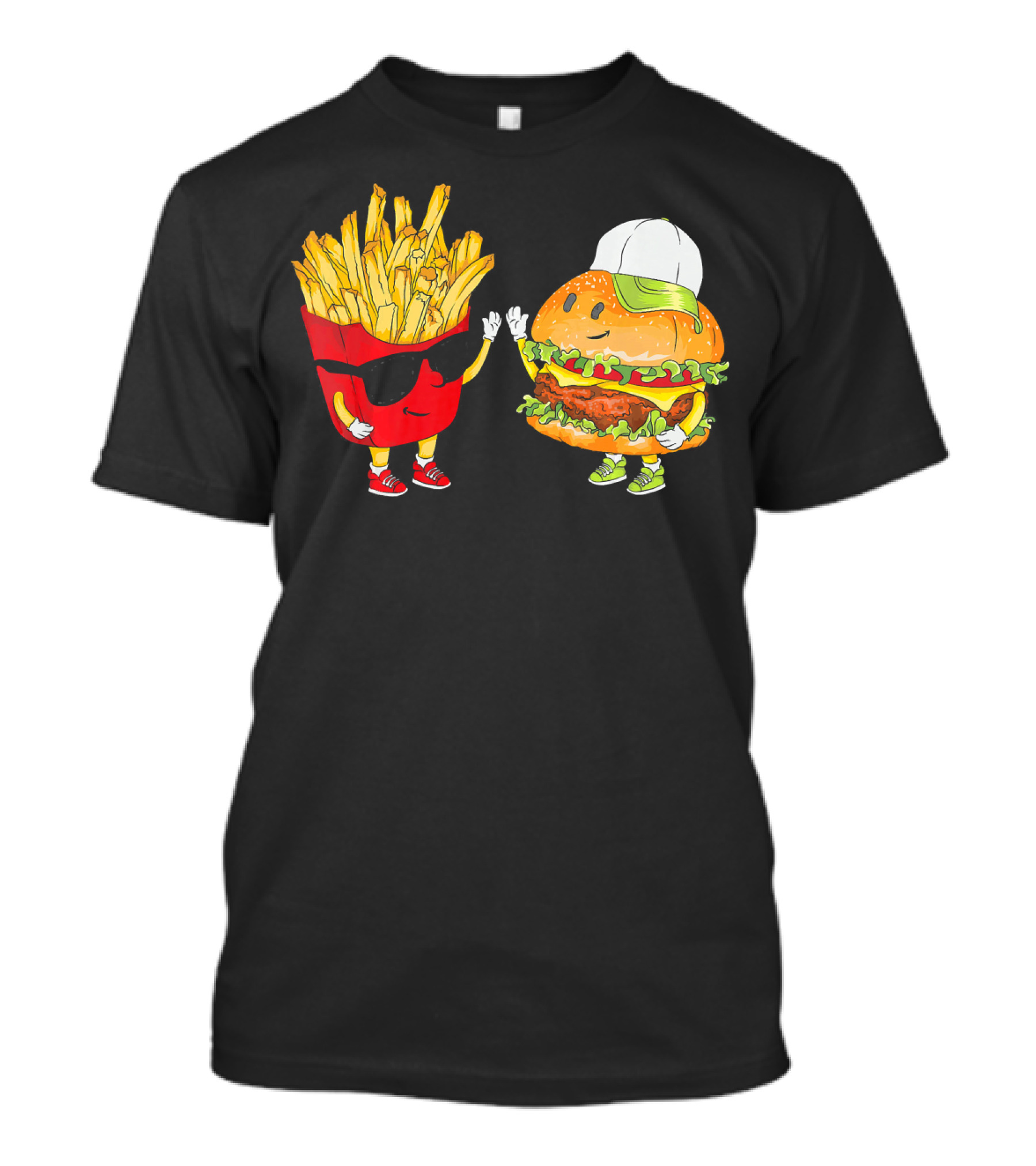 Hamburger Fries High Five Cool Fun Combo T-Shirt