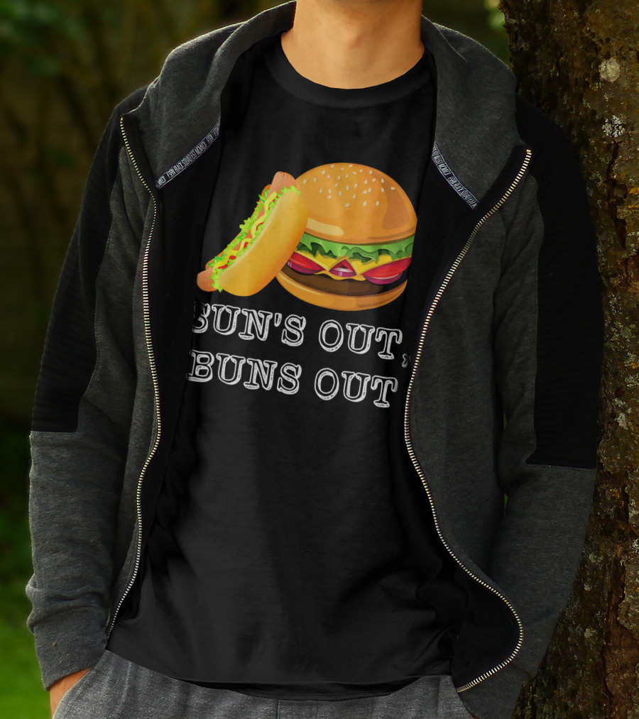 Sun's Out Buns Out Hot Dog And Hamburger Fun Food T-Shirt