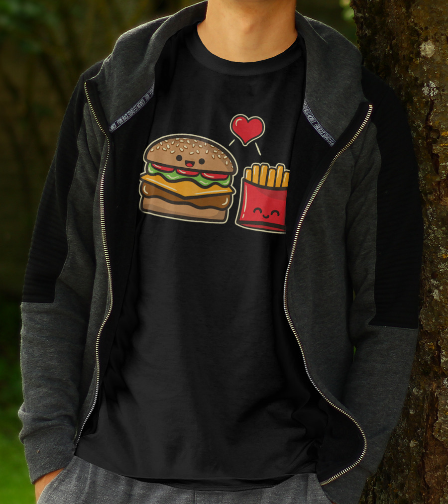 Burger And Fries Love Food T-Shirt