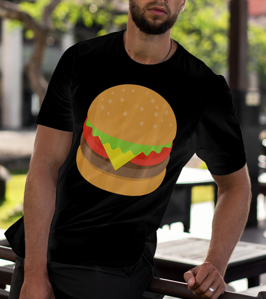 Emoji Hamburger Cheeseburger Lettuce Tomato Cheese Burger T-Shirt