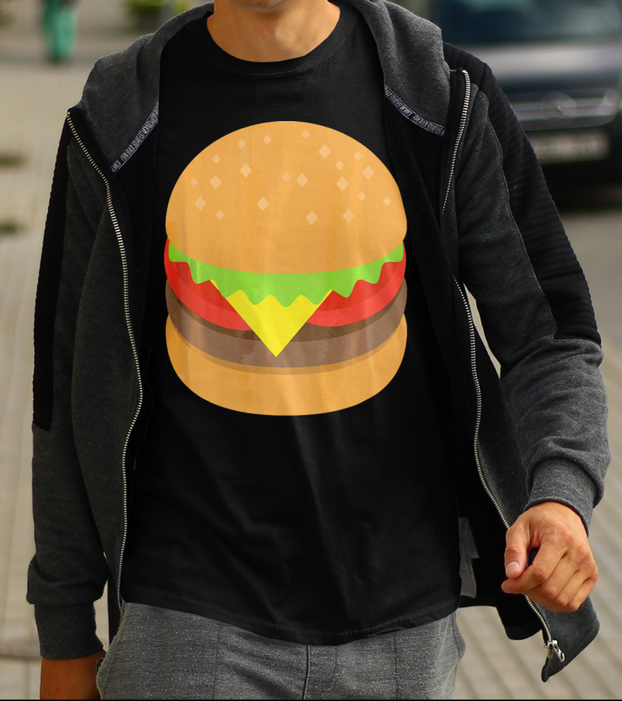 Emoji Hamburger Cheeseburger Lettuce Tomato Cheese Burger T-Shirt