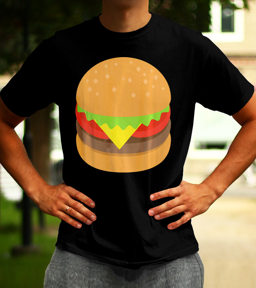 Emoji Hamburger Cheeseburger Lettuce Tomato Cheese Burger T-Shirt