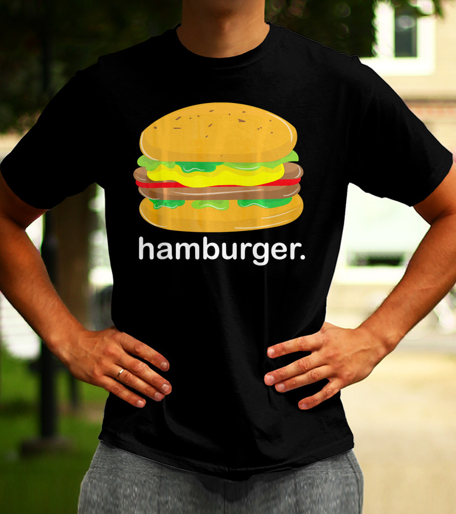 Funny Hamburger Meme Burger Cartoon Cheeseburger T-Shirt