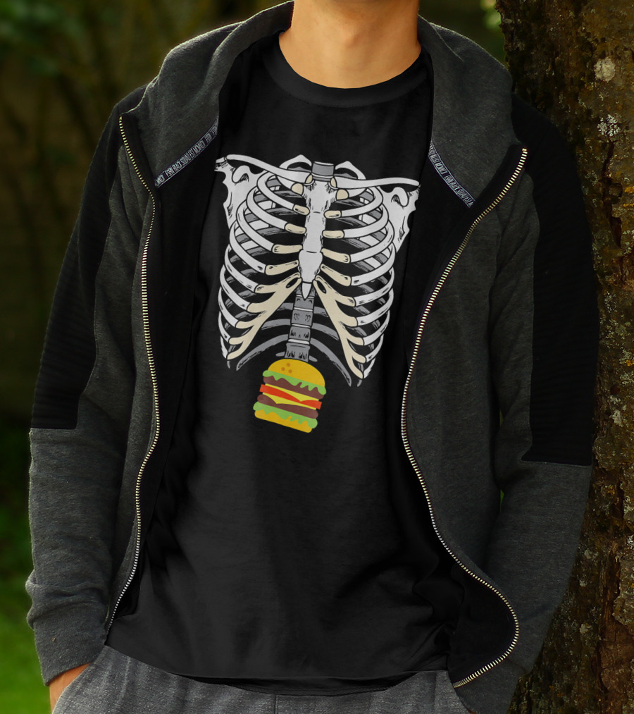 Skeleton X Ray Hamburger Ribcage T-Shirt