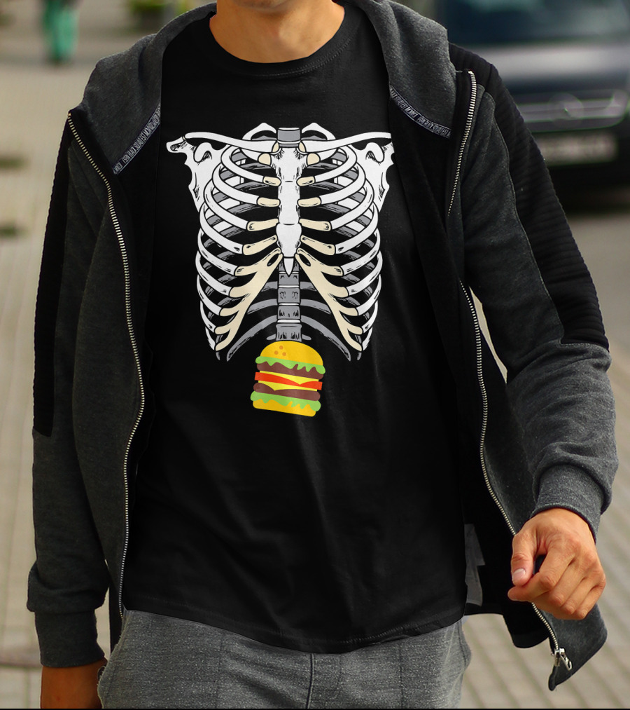 Skeleton X Ray Hamburger Ribcage T-Shirt