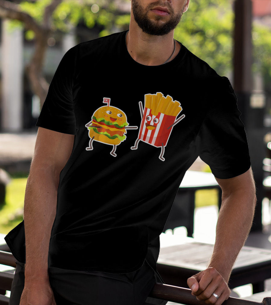 Hamburger And French Fries Happy Dance Duo T-Shirt