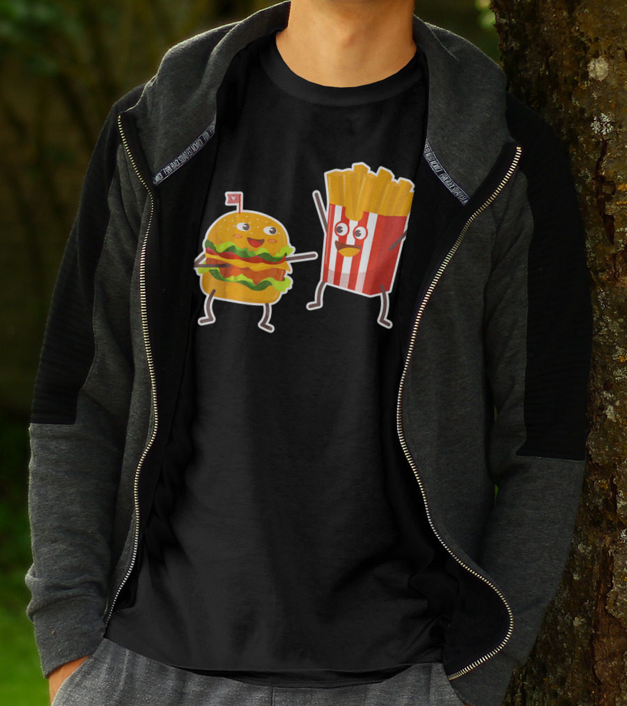 Hamburger And French Fries Happy Dance Duo T-Shirt