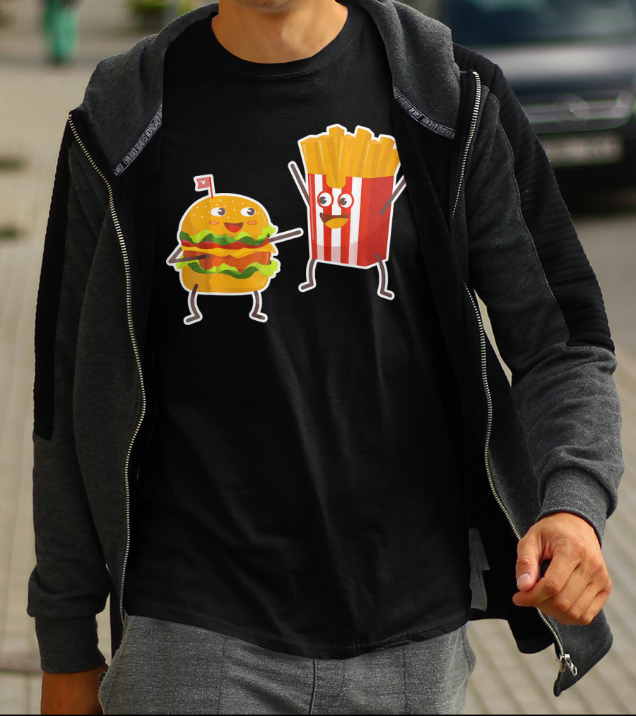 Hamburger And French Fries Happy Dance Duo T-Shirt