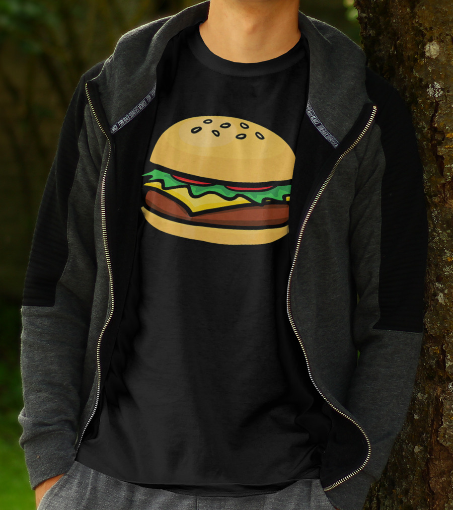 Burger Cheeseburger Lettuce Tomato Cheese Sesame Bun T-Shirt