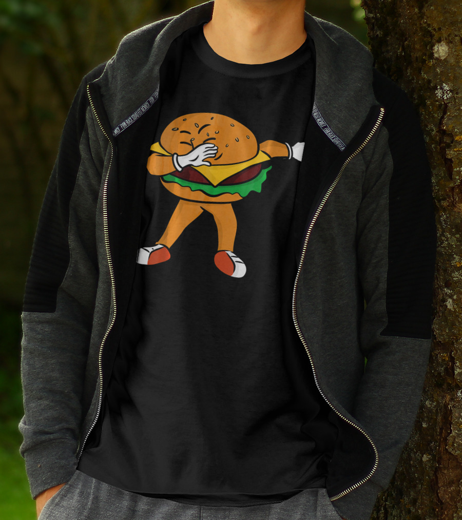 Dabbing Cheeseburger Character Dance T-Shirt
